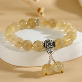 Natural Yellow Rutilated Quartz Bracelet - Wealth & Prosperity